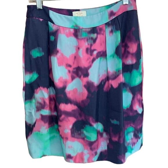 Kate Spade Simply Cinema Barry Abstract Watercolor Print Skirt Size 6 - Picture 2 of 6